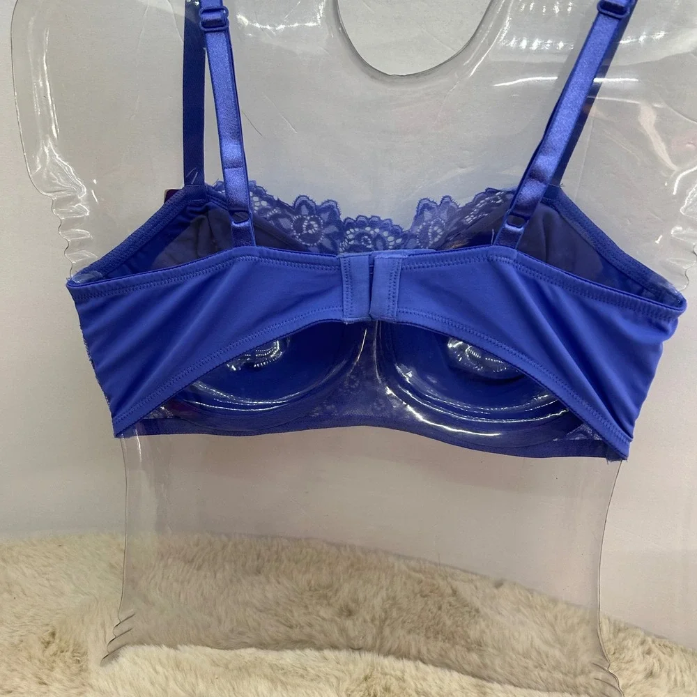 Olga Pretty Lace Cami-Bra 35263 Blue Underwire Full Coverage 36D NWT - Picture 3 of 5